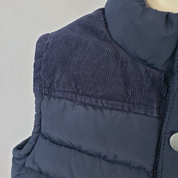 Gymboree Corduroy Trim Puffer Vest Size 4T - 5T Navy Blue Pockets Snap / A290 - Picture 4 of 7